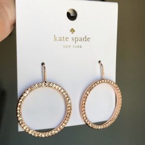 Kate Spade Pave Hoop Drop Earrings, Rose Gold